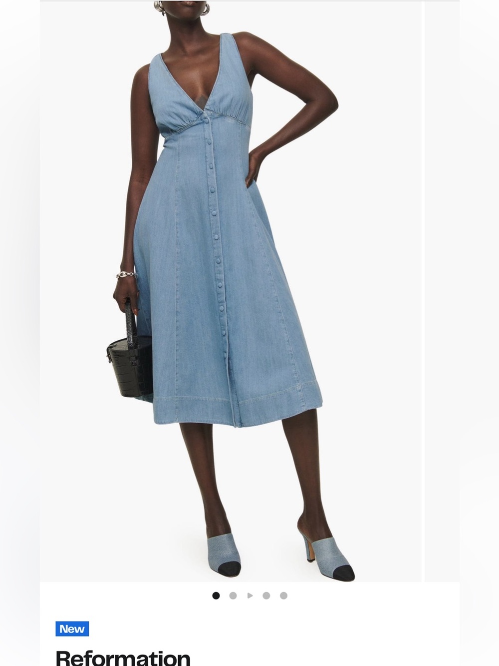 Reformation Sebastian Denim Midi Dress - Picture 3 of 11